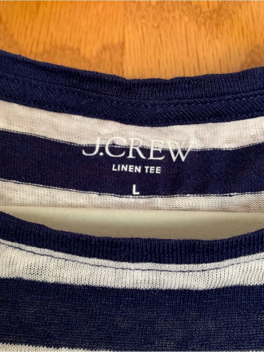 JCrew striped linen t-shirt-L - Picture 3 of 9